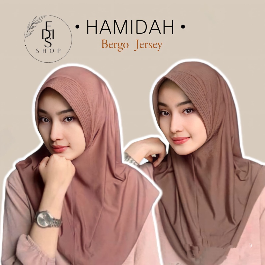 Bergo Hamidah Jersey | Bergo Hamidah Menutup Dada | Jilbab Instan Jersey Premium