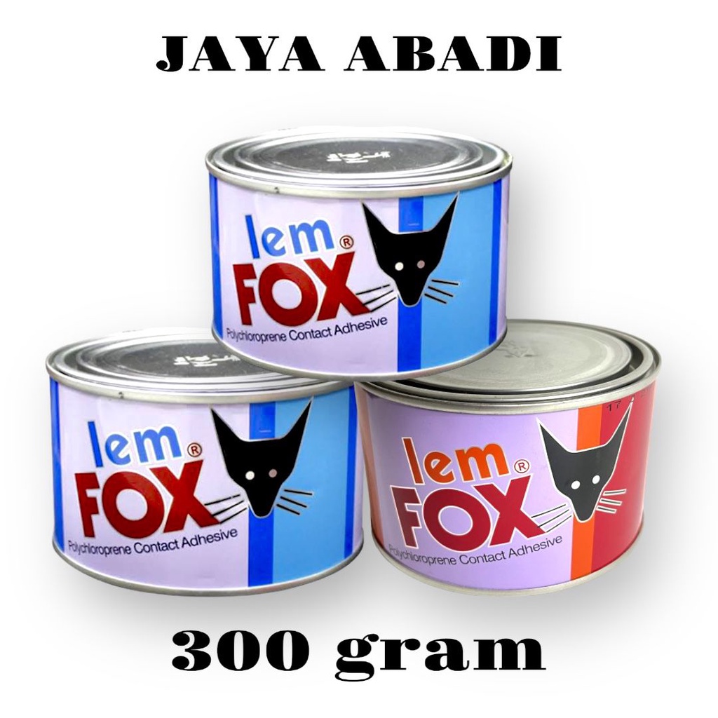 Lem Fox Biru / Merah 300 gram - Lem untuk HPL Vinyl Triplek Kulit Karet Busa Kayu Melamine Karpet