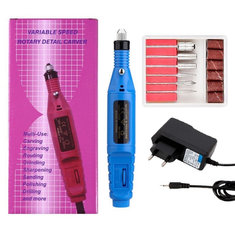 Professional Electric Nail Drill Grinding Manicure Machine Mesin Kikir Amplas Kuku Listrik Nail Art Pen Pedicure Set USB New