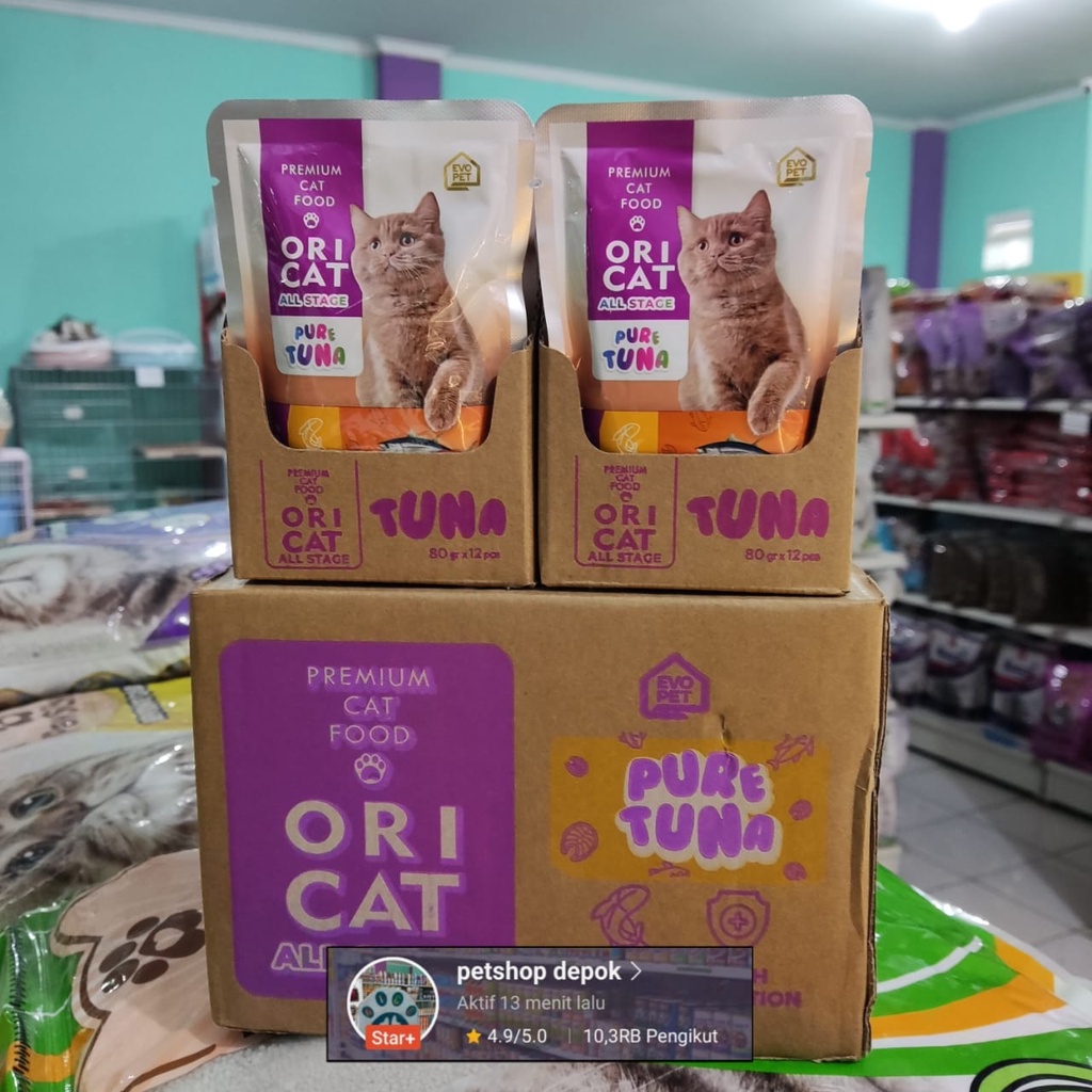 1 dus wet food ori cat sachet isi 12 sachet makanan kucing basah