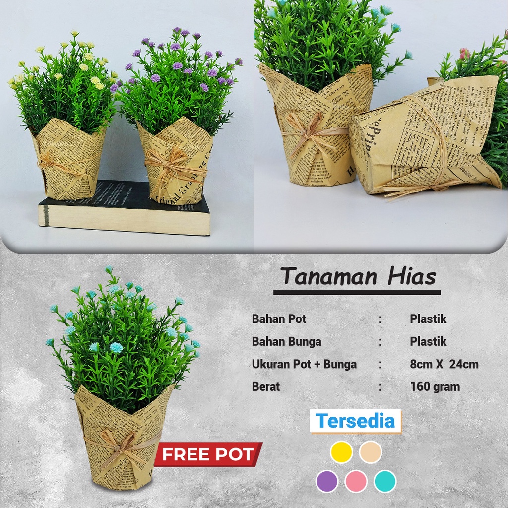 Tanaman Hias Plastik Ornamen Pot Bonsai Pajangan Dekorasi Rumah Import Artificial Flower Satu7an PBP86