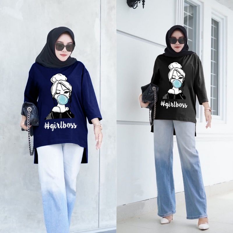 Atasan Basic Oversize Wanita Tunik Jumbo GIRLBOSS