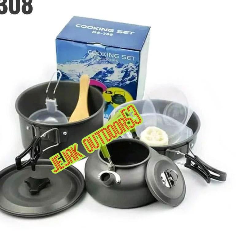 ❉ Cooking set Ds 308 / alat masak set praktis / alat masak camping set / peralatan masak camping set