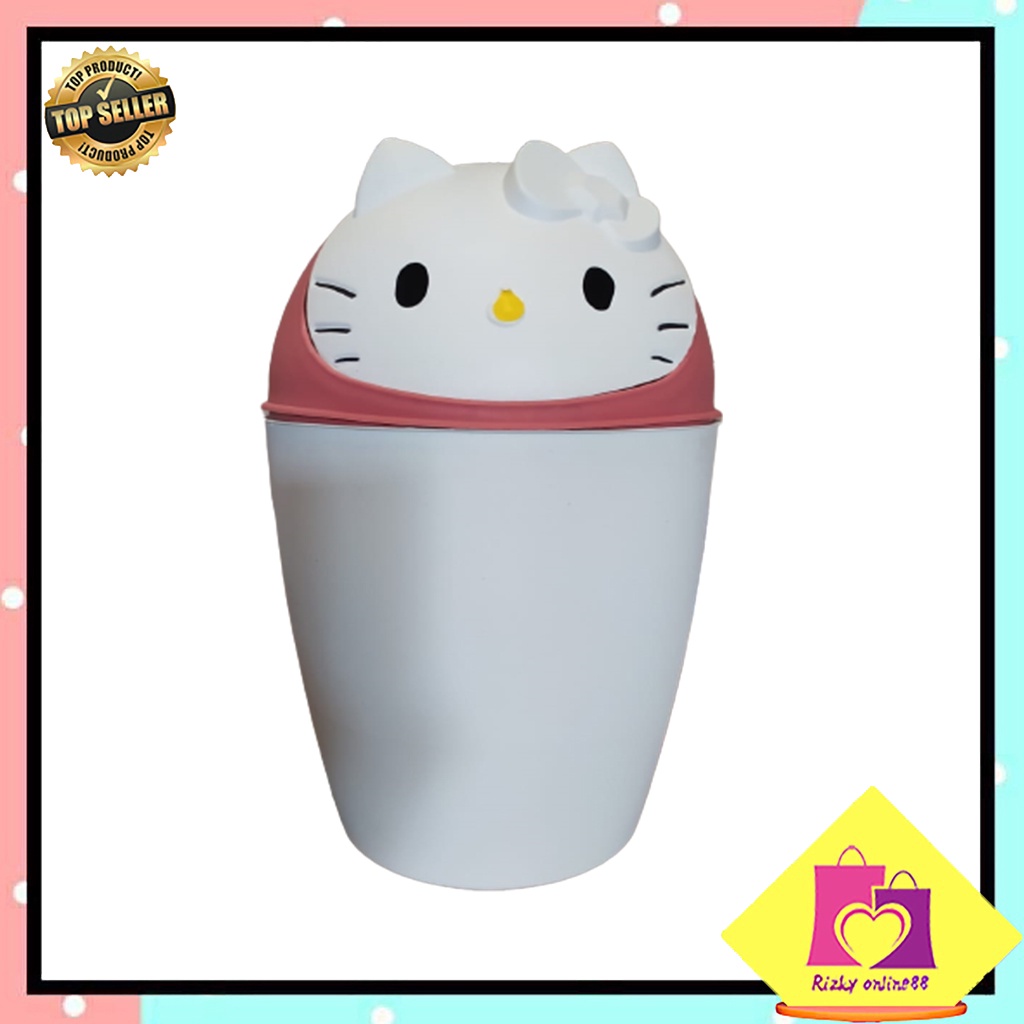 Rizkyonline88 Tempat Sampah JUMBO Hello Kitty 10 liter