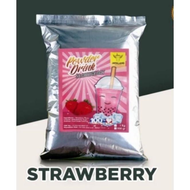 

bubuk minuman rasa strawberry powder drink 1 kg