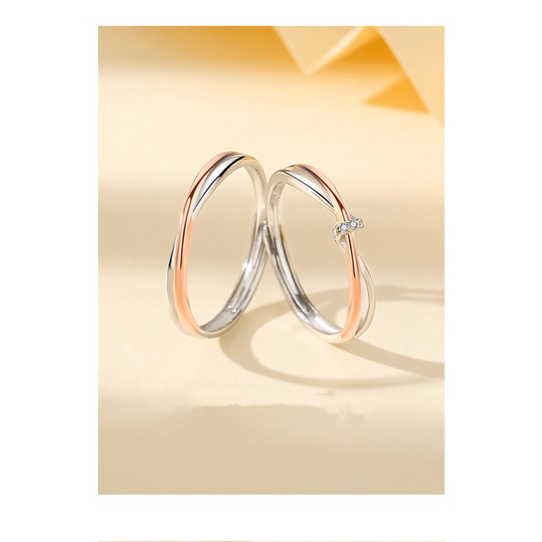 Cincin couple Sterling silver S925-Twin knot cincin Pasangan cincin fashion  perak asli S925 Original Arctic Deer