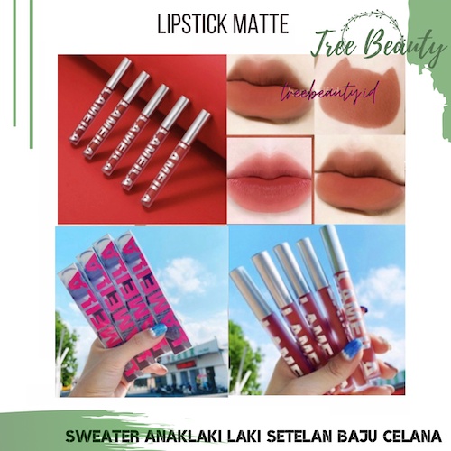 LAMEILA Matte Lipstick Liquid Korean Lipstik Lip Glaze Korean Lip Cream Lip Gloss Waterproof LA055