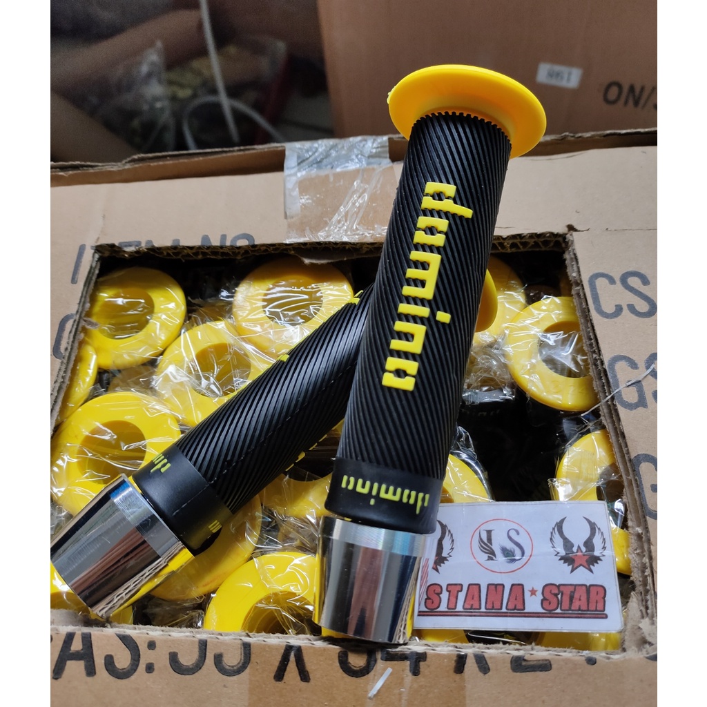 HANDGRIP GRIP BULU PLUS JALU STANG PCX CNC EMPUK ENAK DIGENGGAM UNIVERSAL/KUNING