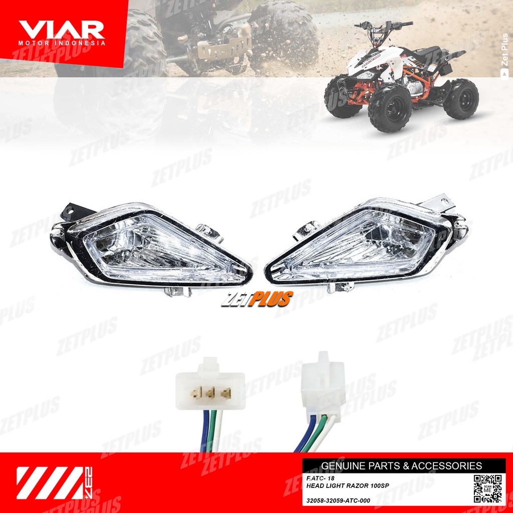LAMPU DEPAN RAZOR 100 SP /head light assy atv viar original/headlight quad sport