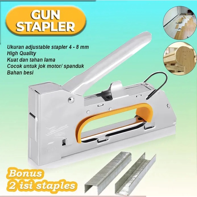 Stapler Tembak Cekrekan Hekter Gun Tacker - Staples Sofa, Staples Jok, Stepler Jok Motor - Staples Steples Gun Tembak Jok Kulit Motor Gun Tacker 4-6-8mm