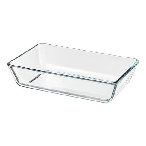 Piring Oven / Saji Kaca Bening 27x18 cm Microwave Besar Tebal Serving