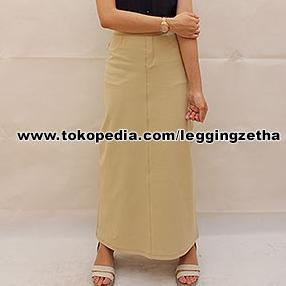 PROMO Rok Panjang Denim Krem