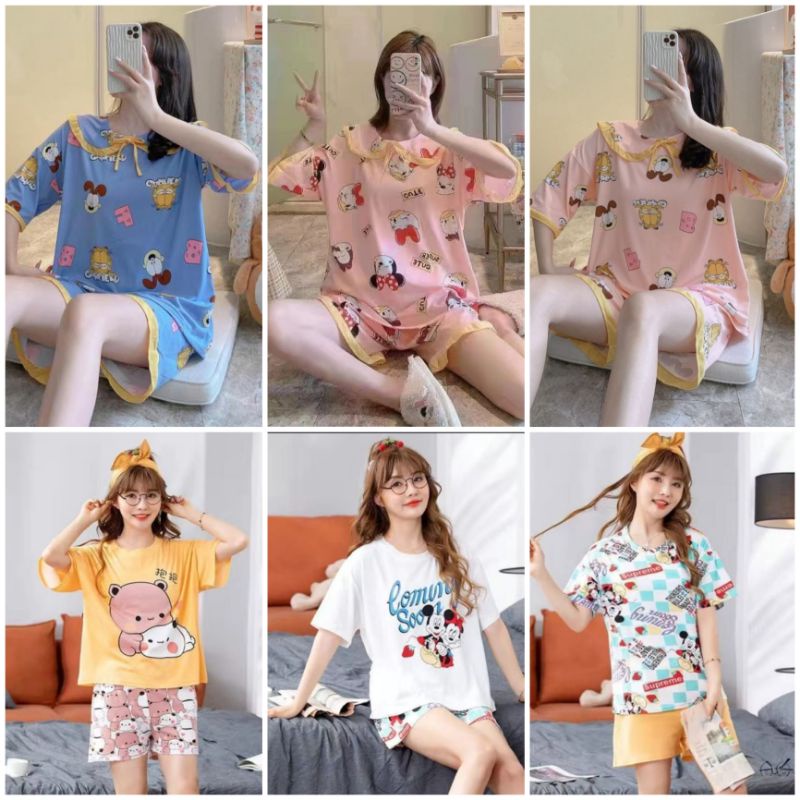 [ NEW MOTIF ] OVER SIZE KAOS Baju tidur import murah fashion wanita import piyama wanita murah C16-A2