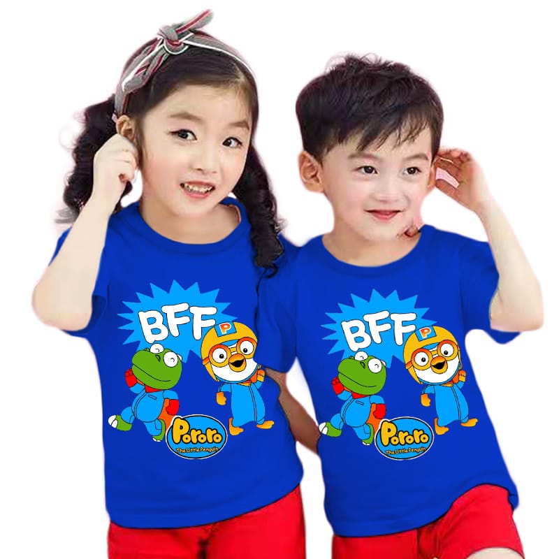 Kaos anak PORORO unisex cewek/cowok atasan