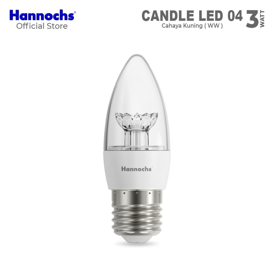 Lampu LED hannochs candle 04 3w 3 watt e27 warm white cahaya kuning