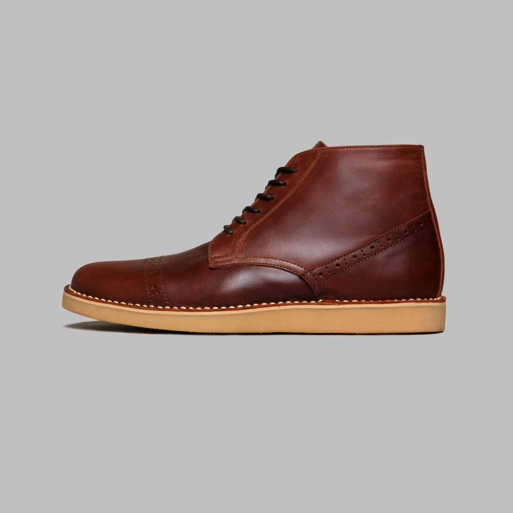 ARTAP Footwear - Sepatu Kulit Asli Boot Boots Pria - Tefaro Brown Cream