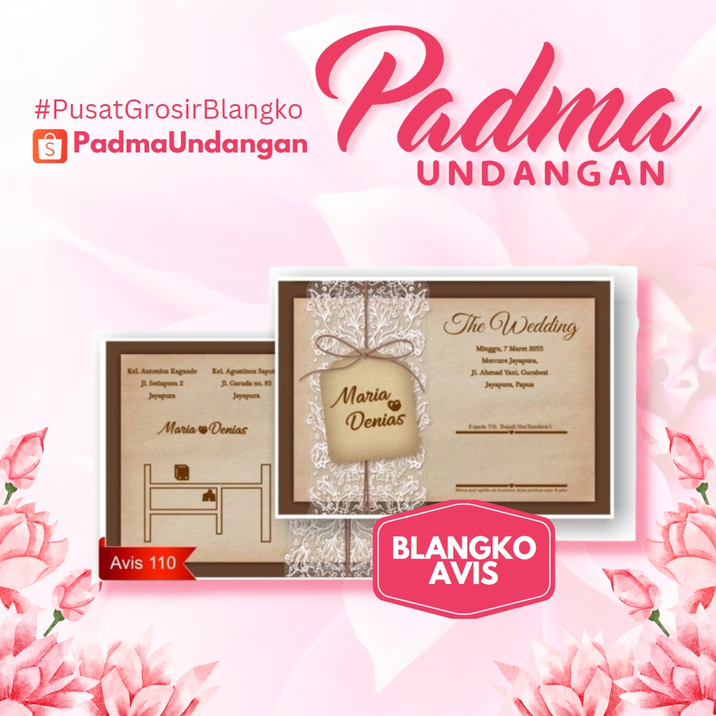 Blangko Undangan Avis 110 | PadmaUndangan
