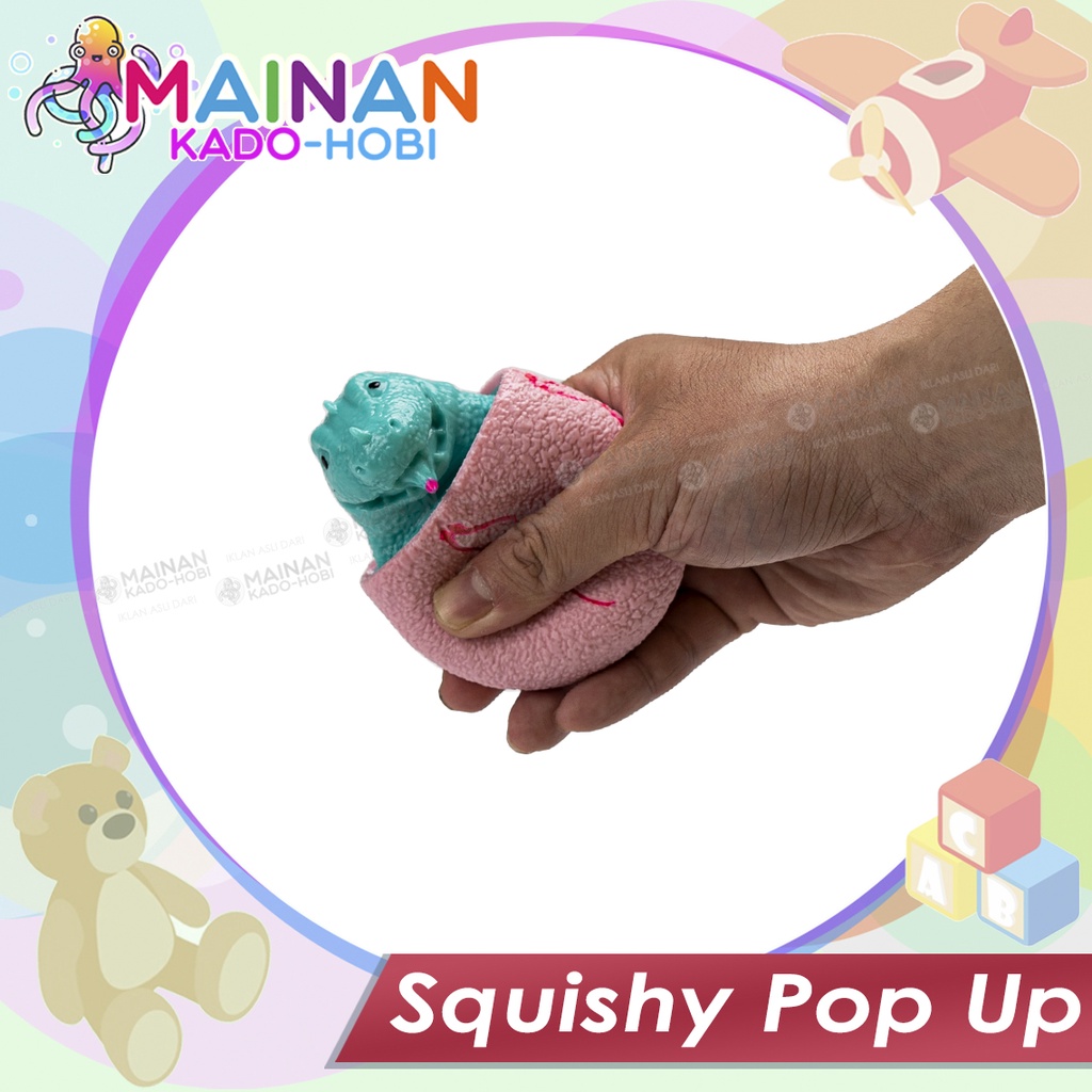 HADIAH ULANG TAHUN MAINAN ANAK SQUISHY POP UP POUL TRY KARAKTER DINO