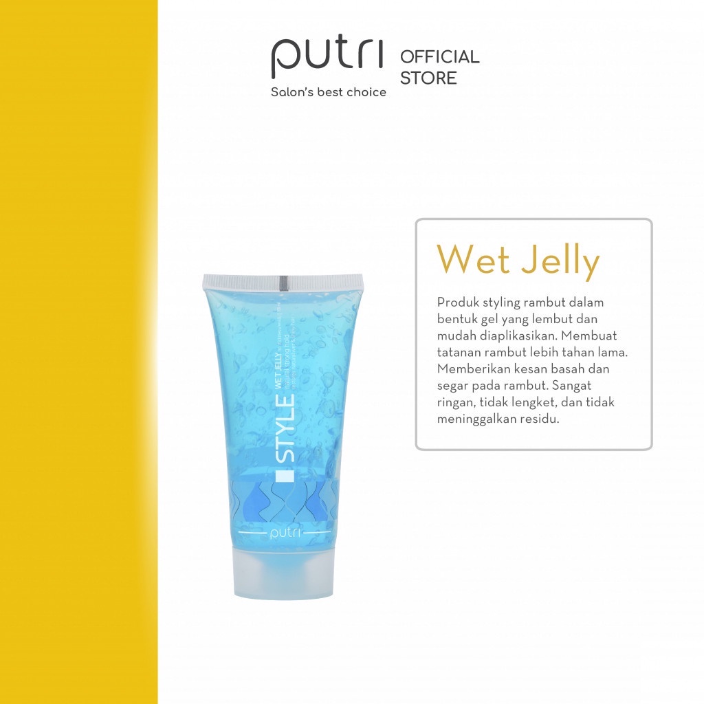 PUTRI Wet Look Wet Jelly 100 ML - Menjaga Tatanan Rambut Tahan Lebih Lama