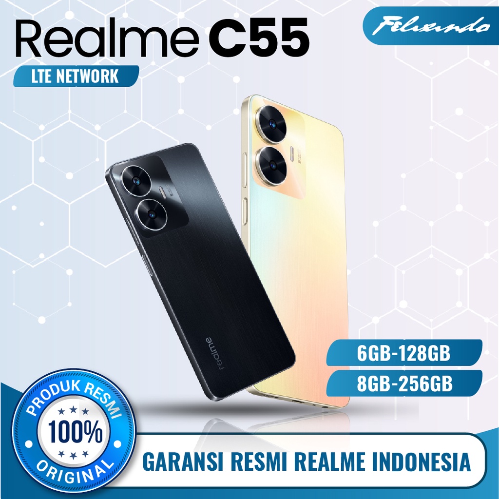 Realme C55 6/128 8/256 GB RAM 6 8 ROM 128 256 6GB 8GB 128GB 256GB HP Smartphone Android