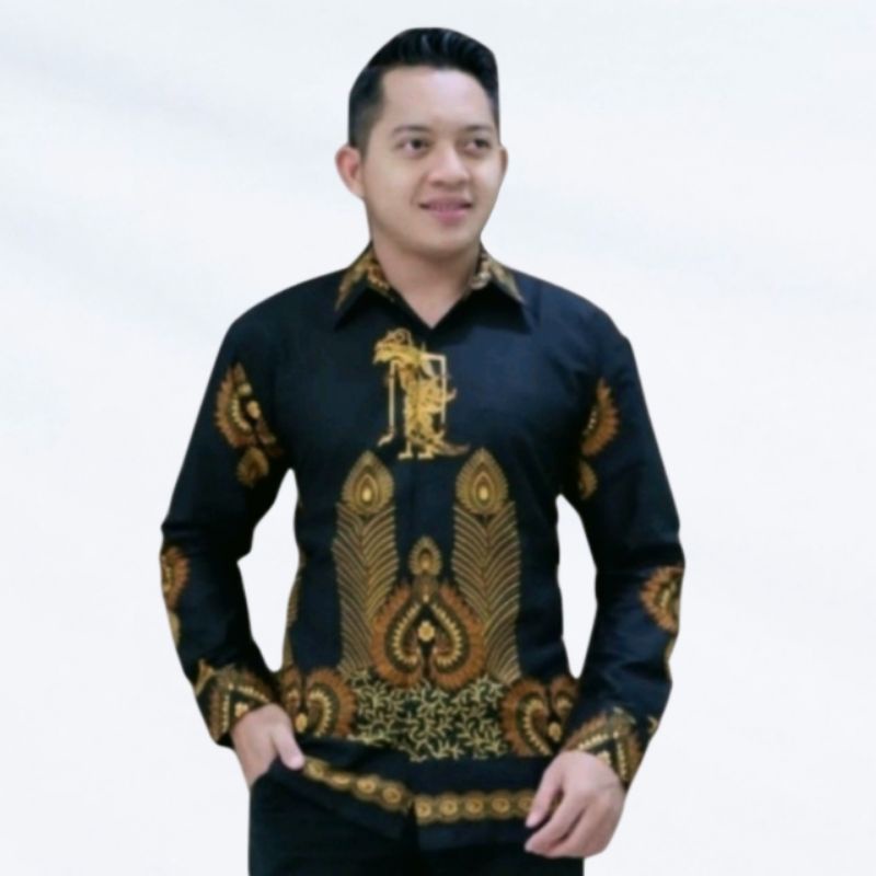 Kemeja Batik Pria Lengan Panjang Pendek Baju Atasan Cowok Modern Terbaru Hem Laki Formal Casual Lapi