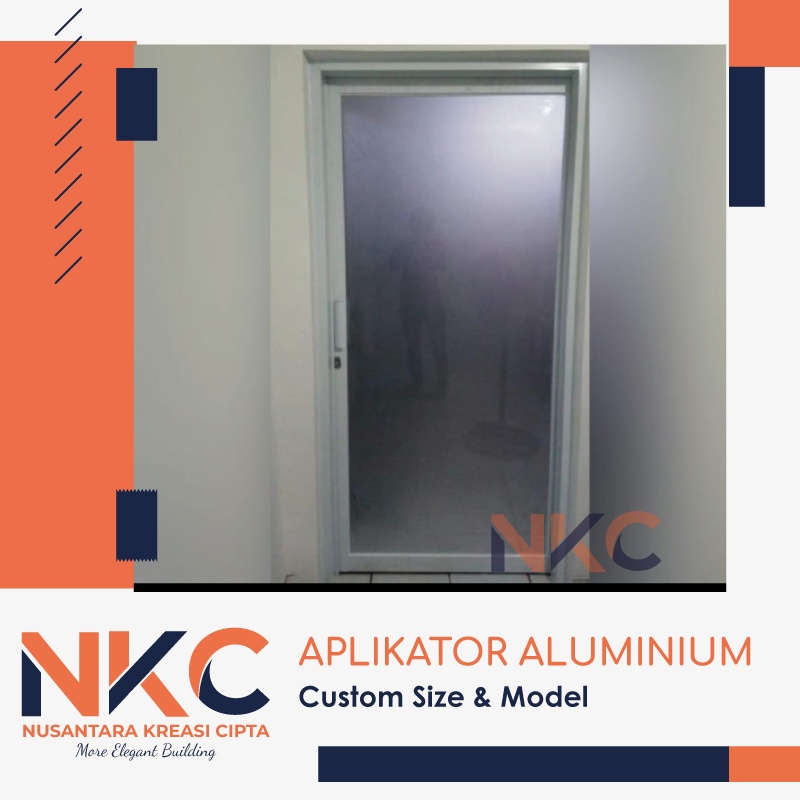 PINTU ALUMINIUM KACA GESER KAMAR MANDI SLIDING KACA ES UKURAN 80x200 MODEL SLIDING ATAU GESER HARGA 