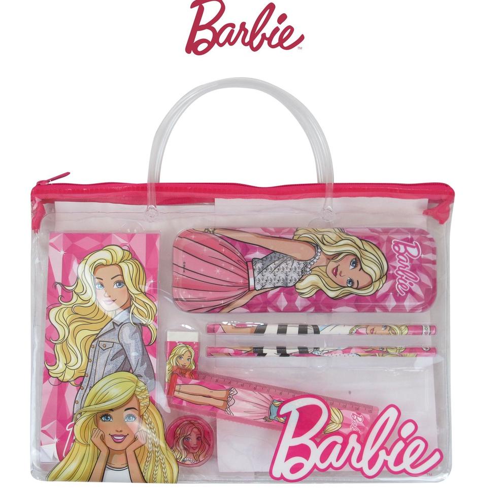 

71 BARBIE Stationery Set Tas / Alat Tulis Set Ori / Penggaris / Pensil / Penghapus / Serutan / Notes / Karakter BB20013 7165