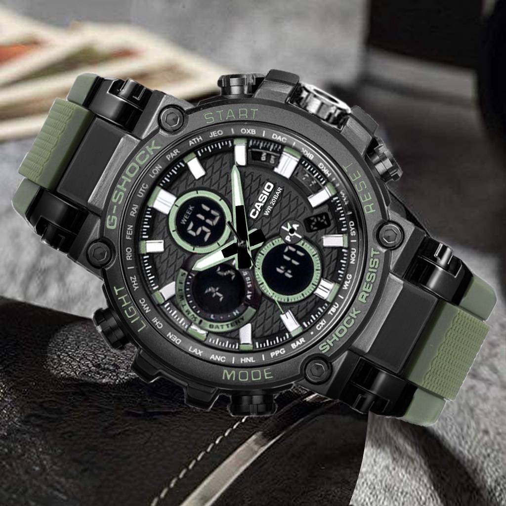 JAM TANGAN PRIA GSHOCK CASIO GST 100 b1000 ANALOG DIGITAL ANTI AIR