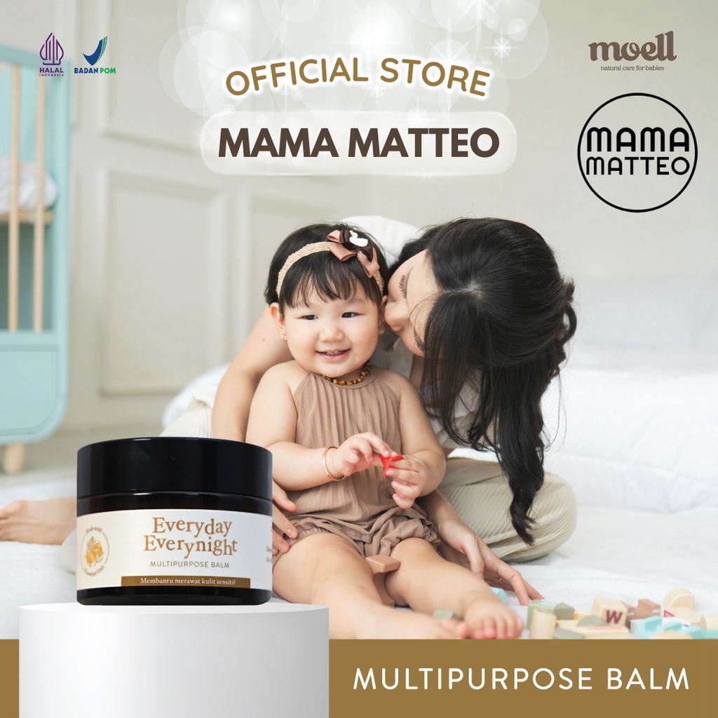 MOELL Everyday Everynight Multipurpose Balm 30gr / Balm Anti Ruam Kulit Sensitif Serbaguna Bayi Anak MOEL / MOELL BANDUNG