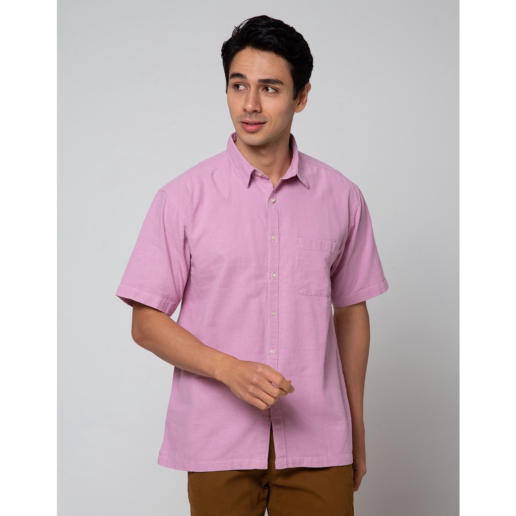 Scotch Kemeja Pendek Linen Polos Pria 117775955