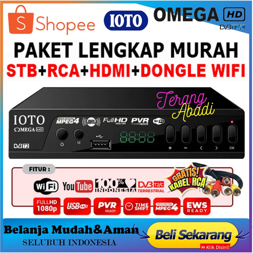 Set Topbox Tv Digital IOTO DVB T2 set box tv digital antena tv tabung / set topbox tv digital untuk 