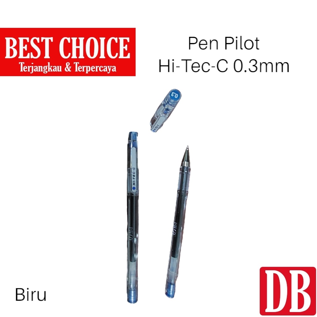 

HJK Gel pen / Pulpen Hi-Tec-C Pilot 0.3 mm Hitam/Biru