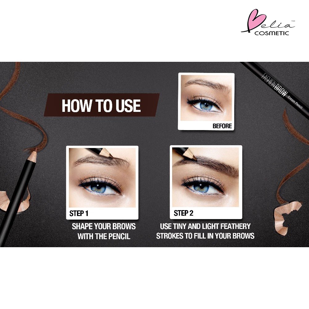 ❤ BELIA ❤ MAYBELLINE Fashion Brow Cream Pencil MakeUp - Pensil Alis Waterproof Dengan Hasil Natural | Eyebrow Pencil