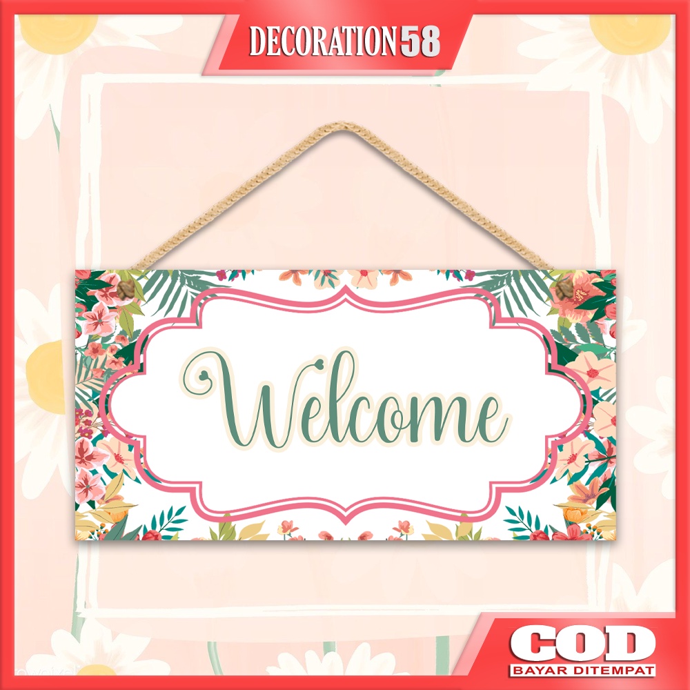 Hiasan Dinding Pajangan Gantungan Pintu Rumah Wall Dekor Tulisan Welcome Bathroom Kitchen Laundry To