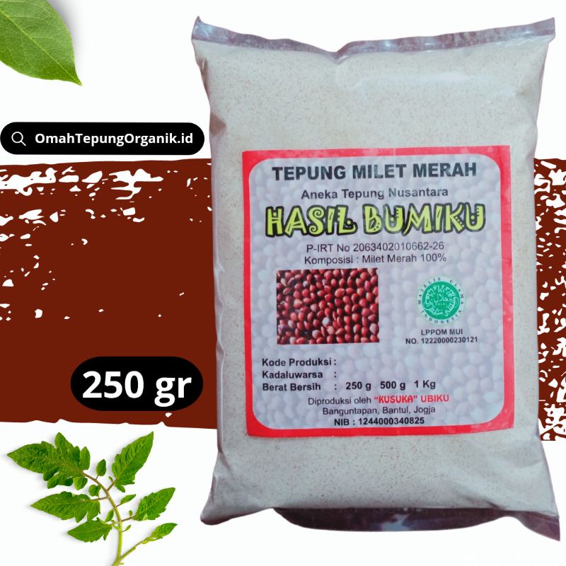 

Tepung Milet Merah kemasan 250 gram/Tepung biji Milet Merah kemasan 250 gram/Tepung Millet Merah kemasan 250 gram/Tepung Jewawut kemasan 250 gram