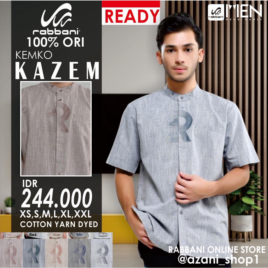 RABBANI KOKO KEMKO PRIA KAZEM ORI - Kemeja Koko Rabani Asli Lengan Panjang Baju Koko Muslim Terlaris