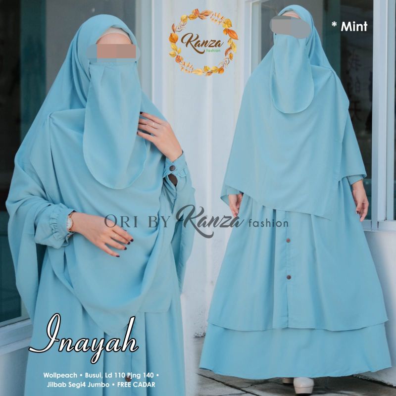 gamis Inayah syar'i wolfis gamis jilbab cadar Original by Kanza