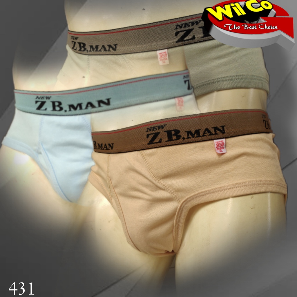 K431S - (DIJUAL PER 6 Pcs) CELANA DALAM SEGITIGA PRIA ZB MAN SIZE M - 3XL