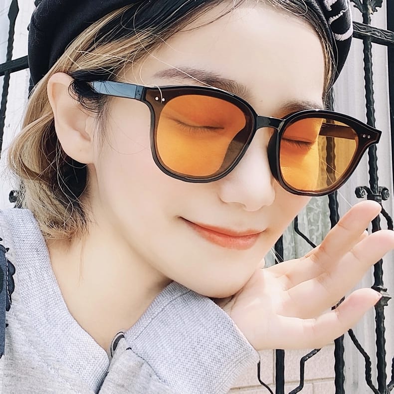 Kacamata Oren Onad Leonardo Fashion Wanita Pria Kaca Mata Vincent Desta Vindes David Bayu Vintage Retro Korea Viral Konten Selebgram Kecamata Hitam Item Item Gaya Sunglasses Anti Radiasi Silau Sinar Matahari Polarized UV Motor Import Murah KCH37