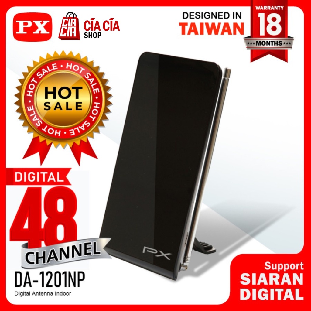 Antena TV Indoor Analog Digital PX DA-1201NP DVB-T2 (Garansi 18 Bulan)