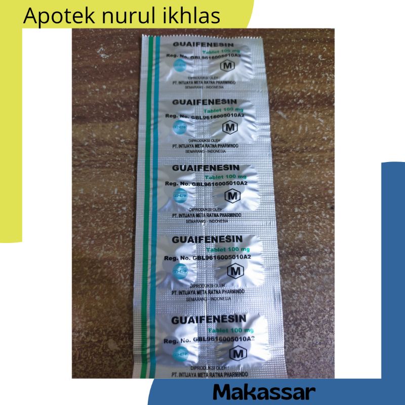 Guaifenesin 100mg (GG) perstrip 10 tablet obat batuk berdahak