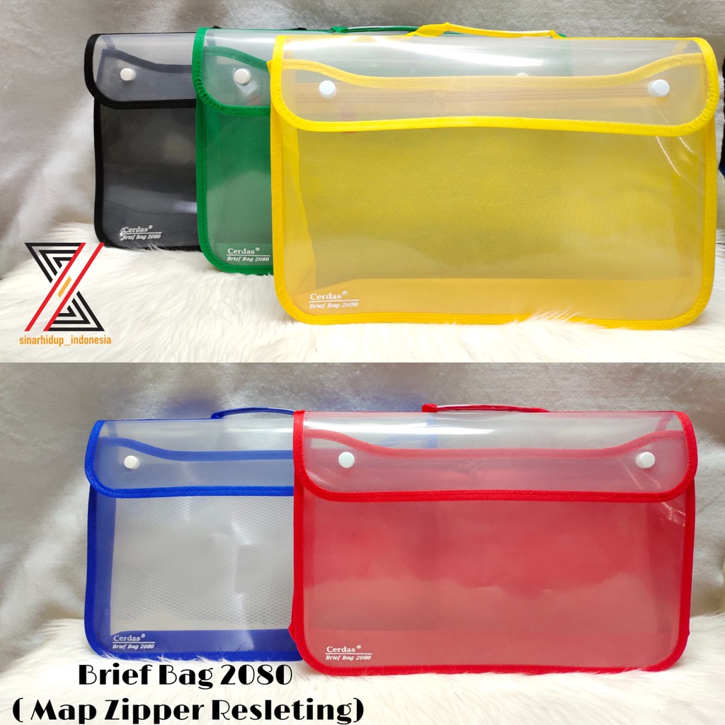 

Map Plastik Zipper Bag Kancing Dua Tenteng Atas Folio Cerdas 2080