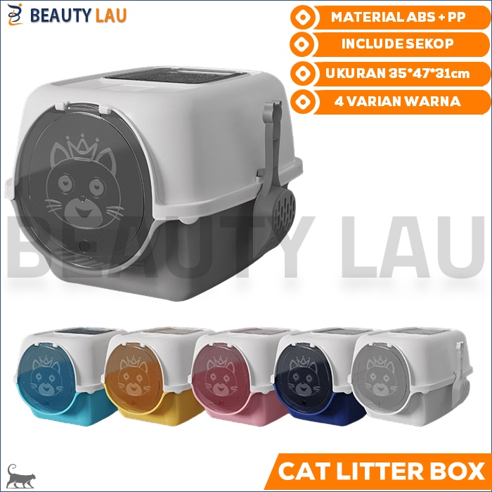 CAT LITTER BOX KUCING TERTUTUP JUMBO TEMPAT PUP POOP KUCING LITER BOX BAK PASIR KUCING JUMBO TERTUTUP TOILET WC KUCING