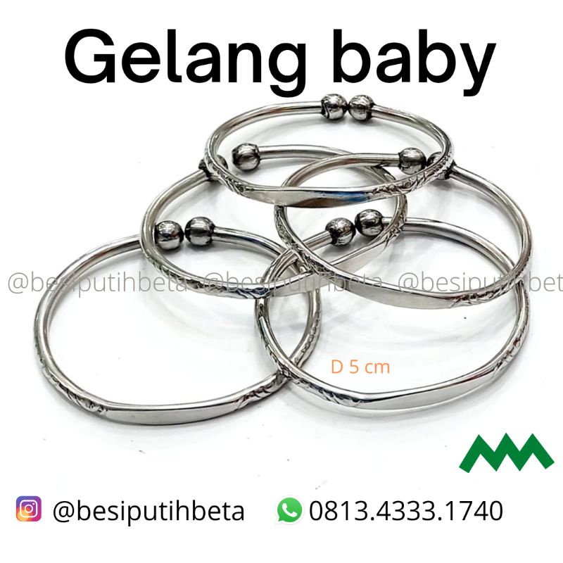 Gelang tangan baby/ gelang bayi besi putih asli/besi putih ambon