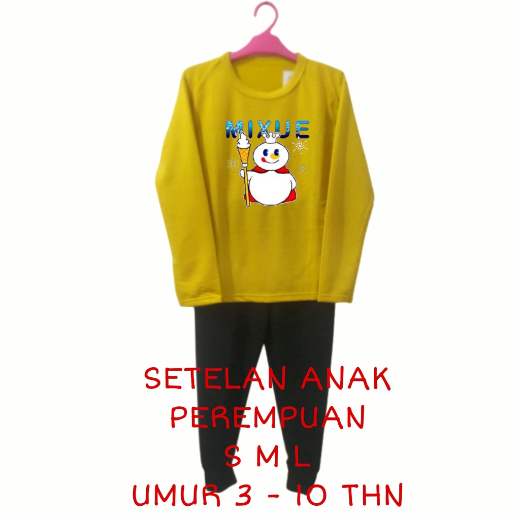 Setelan Anak Perempuan Kaos Lengan panjang dan Celana panjang Terbaru 2022 One Set Baju Tidur Santai Anak Cewek Kekinian Murah Korea Style Size S 3 4 5 Tahun M 5 6 7 Tahun L 8 9 10 Tahun MIXUE