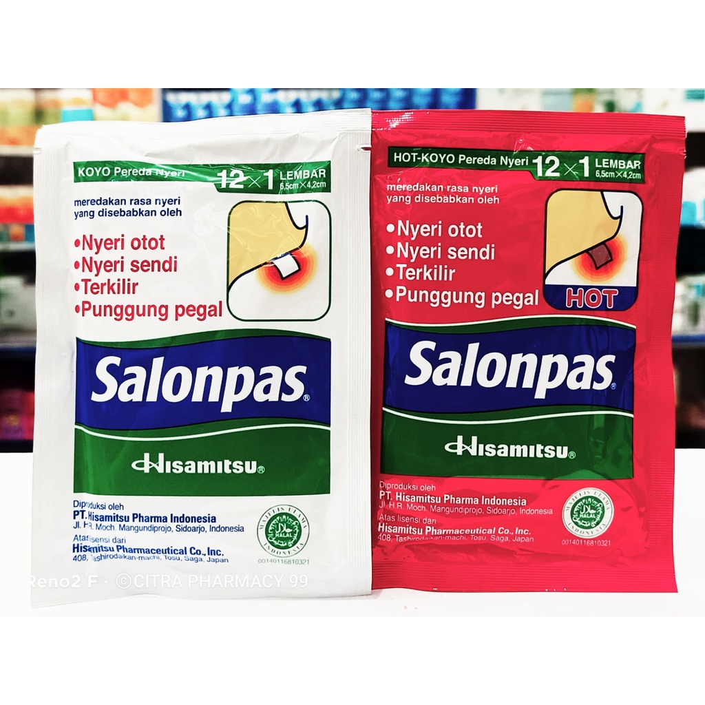 Salonpas Koyo 𝟏𝟐𝐱𝟏 𝐥𝐞𝐦𝐛𝐚𝐫 𝐈𝐬𝐢 𝟏𝟐𝐩𝐜𝐬 - 𝟏 𝐒𝐚𝐜𝐡𝐞𝐭 Koyo Pereda Nyeri Sendi