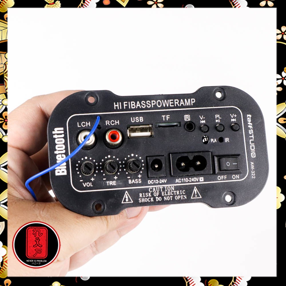 TaffSTUDIO Amplifier Board Audio Bluetooth USB Radio TF DIY 30W - AW-322 - Black