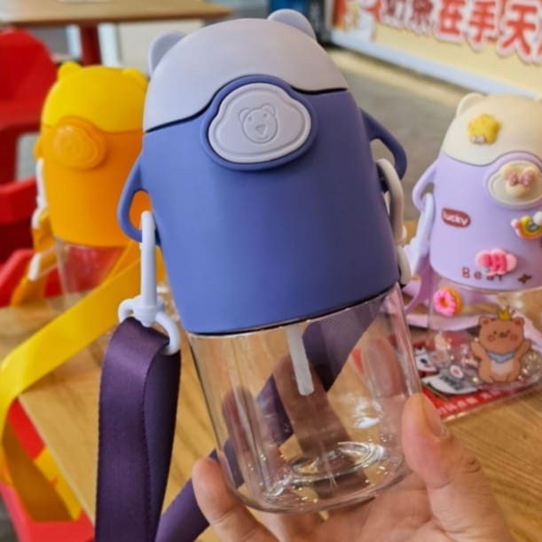 Botol Minum Gemoy Beruang Bear 600ml Pastel Motivasi Anak Sekolah korea VIRAL FREE STICKER 2D + 3D