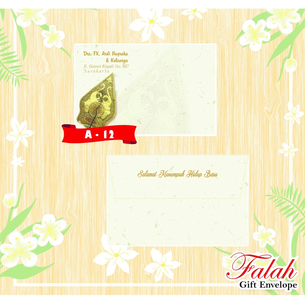 

Amplop Falah atau Angpau Falah kode A 12 muat uang kertas harga termurah