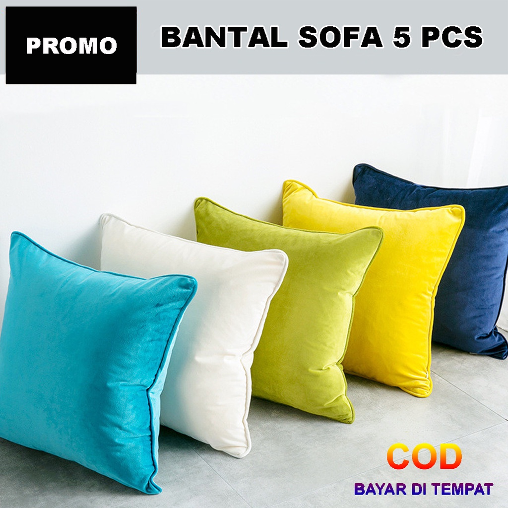 ✅COD Set Bantal Kursi Sofa Bed Minimalis 40x40 Isi 5 Pcs Cushion Pillow Dakron Hiasan Dekor Dekorasi Sofabed Ruang Tamu Perlengkapan Home Decor Interior Rumah Tangga Modern Aneka Warna Polos Terbaru